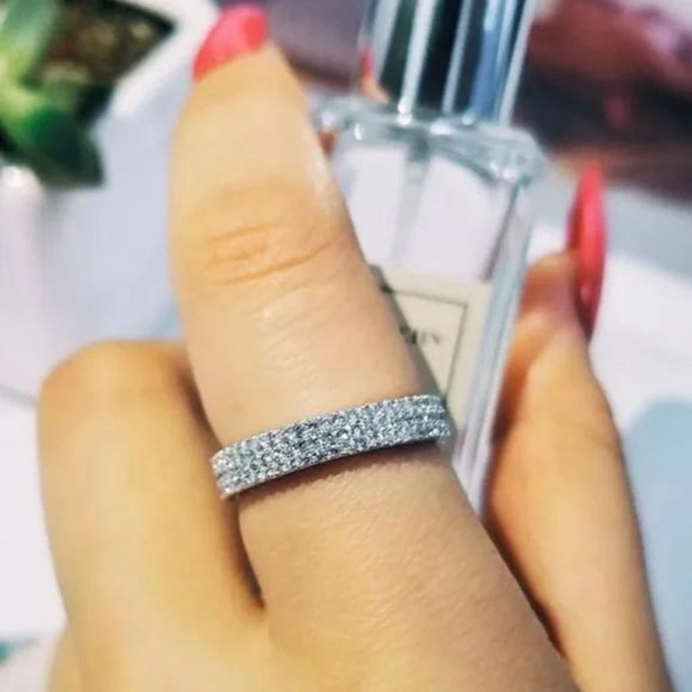 NEW 925 STERLING SILVER FULL ETERNITY BAND RING, BEAUTIFUL RING, SHINY RING.